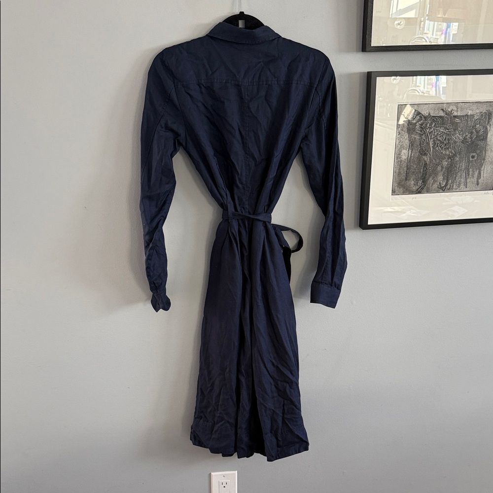 Banana Republic Midi Shirtdress in Preppy Navy, Size S - Picture 3 of 9